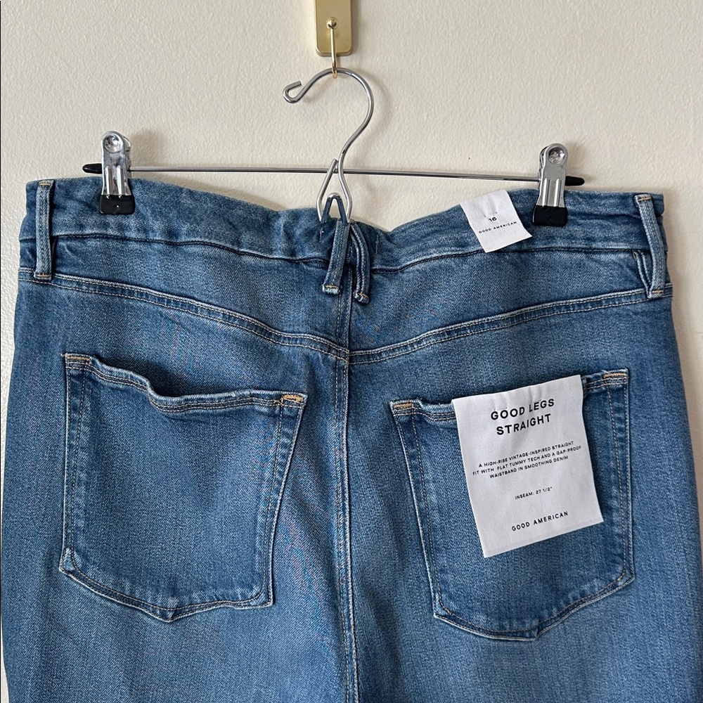 Good American NWT Good Legs Straight Leg Denim Jeans - 16 - Picture 9 of 10